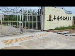 Geel hydraulisch wegblokker met handbediening Ja Pedal en LED-licht RGB Multi Working Way