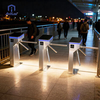 kopen CE-goedgekeurd High Security 304 Roestvrijstalen Gezichtsherkenning RFID-kaart Toegangscontrolesysteem Tripod Turnstile voor Kantoor online manufacture