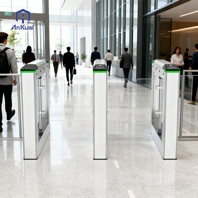 kopen Stainless Steel Flap Barrier Turnstile met TTL232 communicatie en 4 paren infrarood-invoer voor veilige toegangscontrole online manufacture