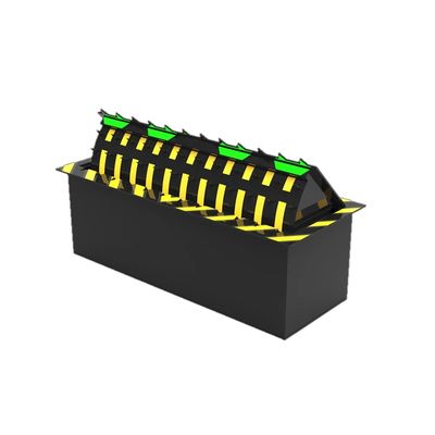 Geel hydraulisch wegblokker met handbediening Ja Pedal en LED-licht RGB Multi Working Way